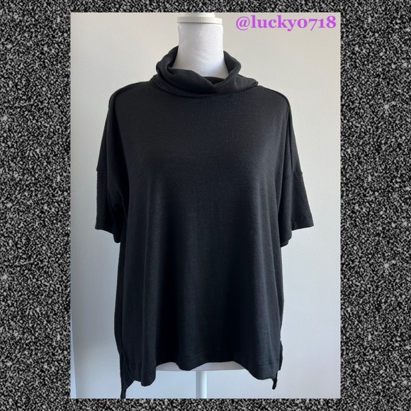 Rag & Bone EUC Blake Cowl Neck Turtleneck Top in Black Sz S - Picture 3 of 8